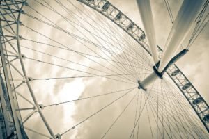 monochrome, Ferris wheel