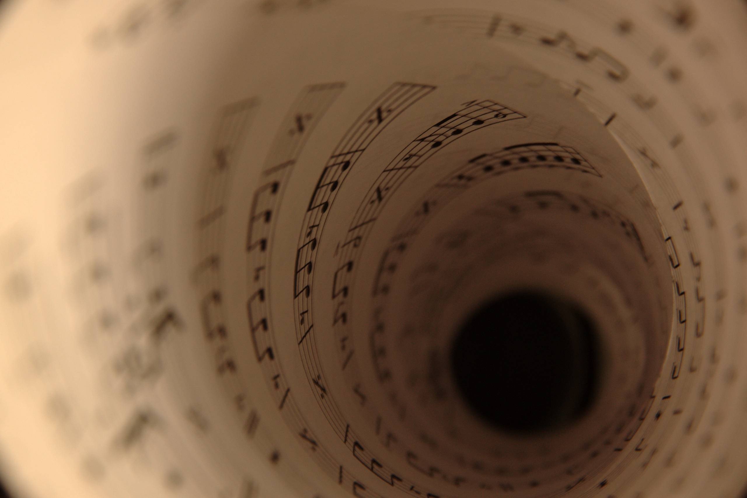 music, Musical notes, Tunnel, Depth of field Wallpaper