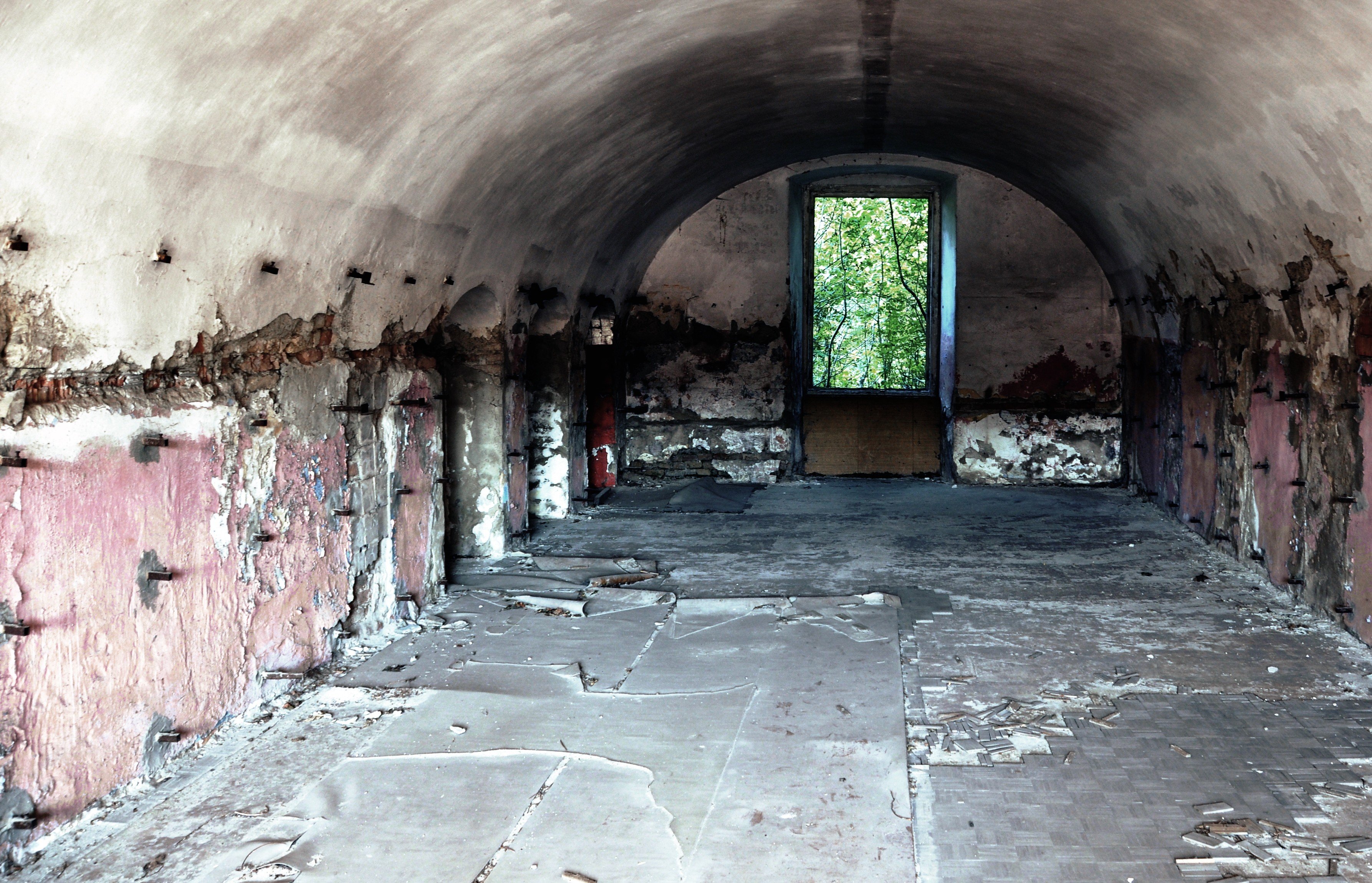 abandoned, Room, Trees, Window, Interiors, Photography, Slovakia, Monastery, Arch, Ruin, Tiles, Bricks Wallpaper