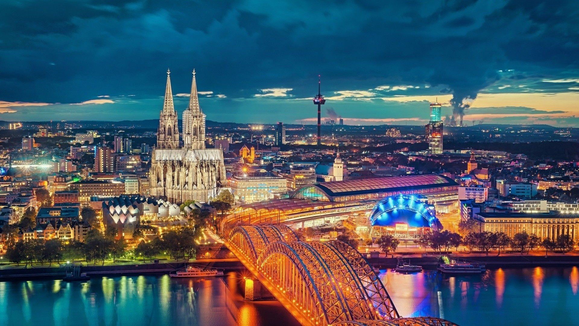 cityscape, Cologne, Cologne Cathedral, Germany Wallpaper