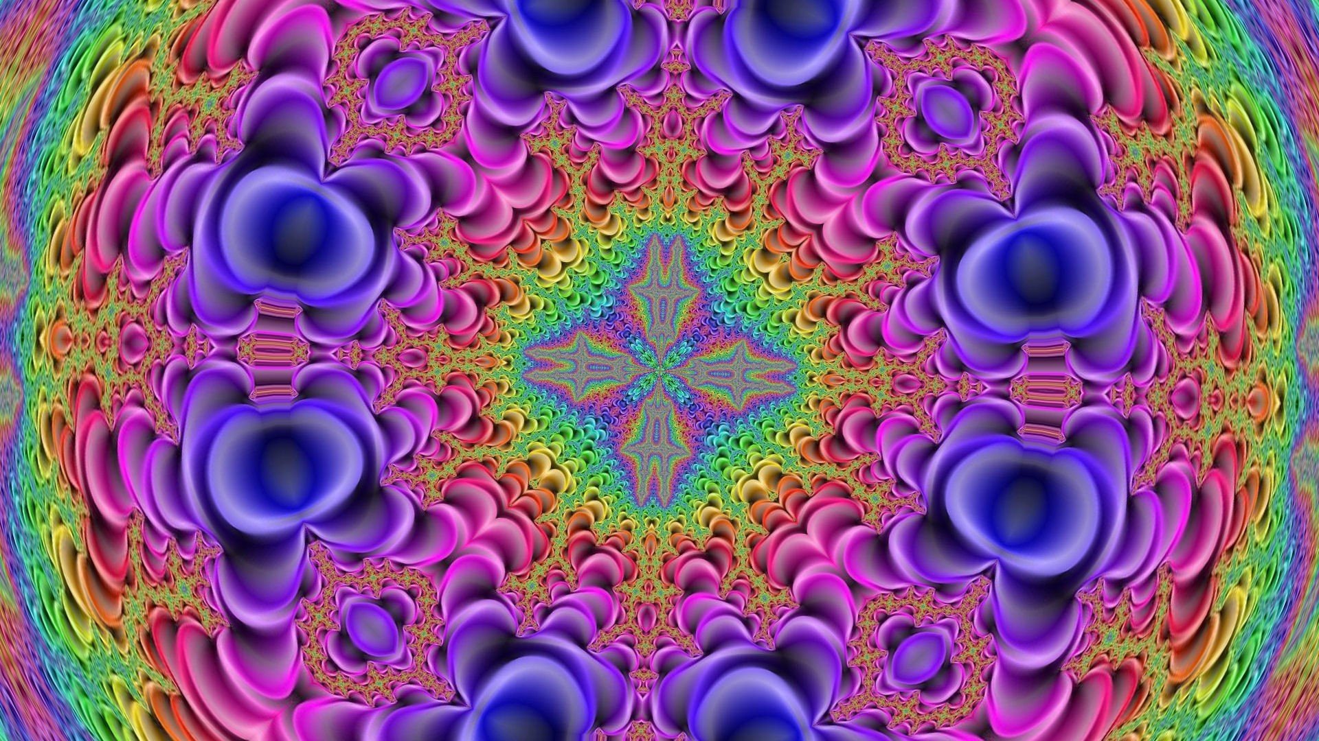 kaleidoscope, Fractal, Psychedelic Wallpaper