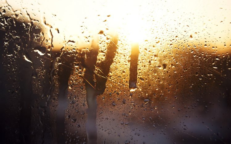 rain, Water on glass, Sunlight HD Wallpaper Desktop Background