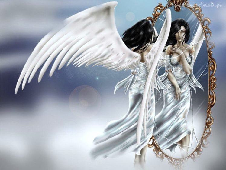 angel, Gothic, Mirror HD Wallpaper Desktop Background