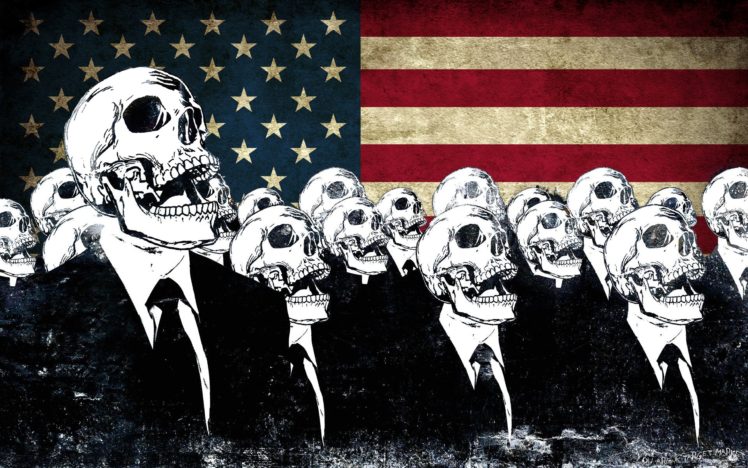 skeleton, Skull, Smoking, Flag, USA, Alex Cherry HD Wallpaper Desktop Background