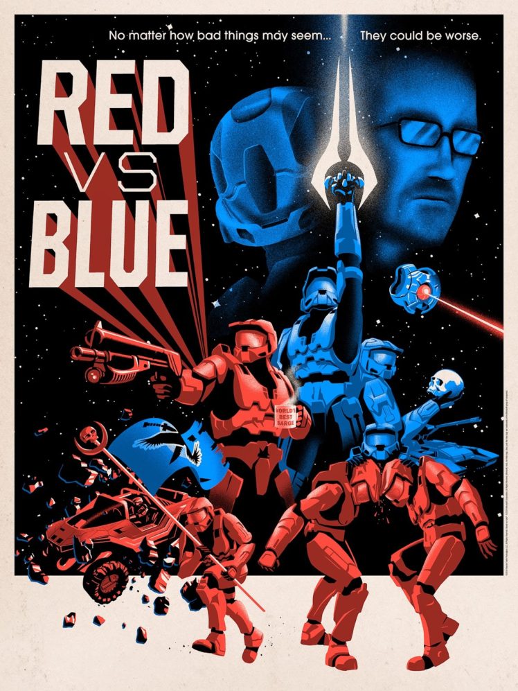 Red vs. Blue HD Wallpaper Desktop Background