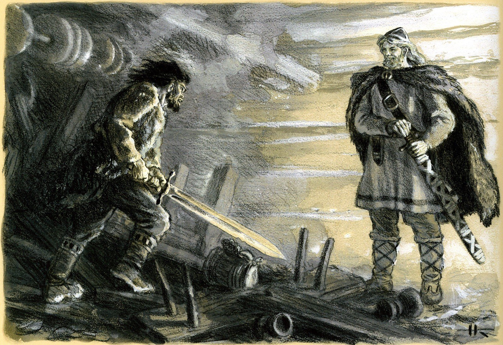 Vikings, Nicolai Kochergin, Sword Wallpaper