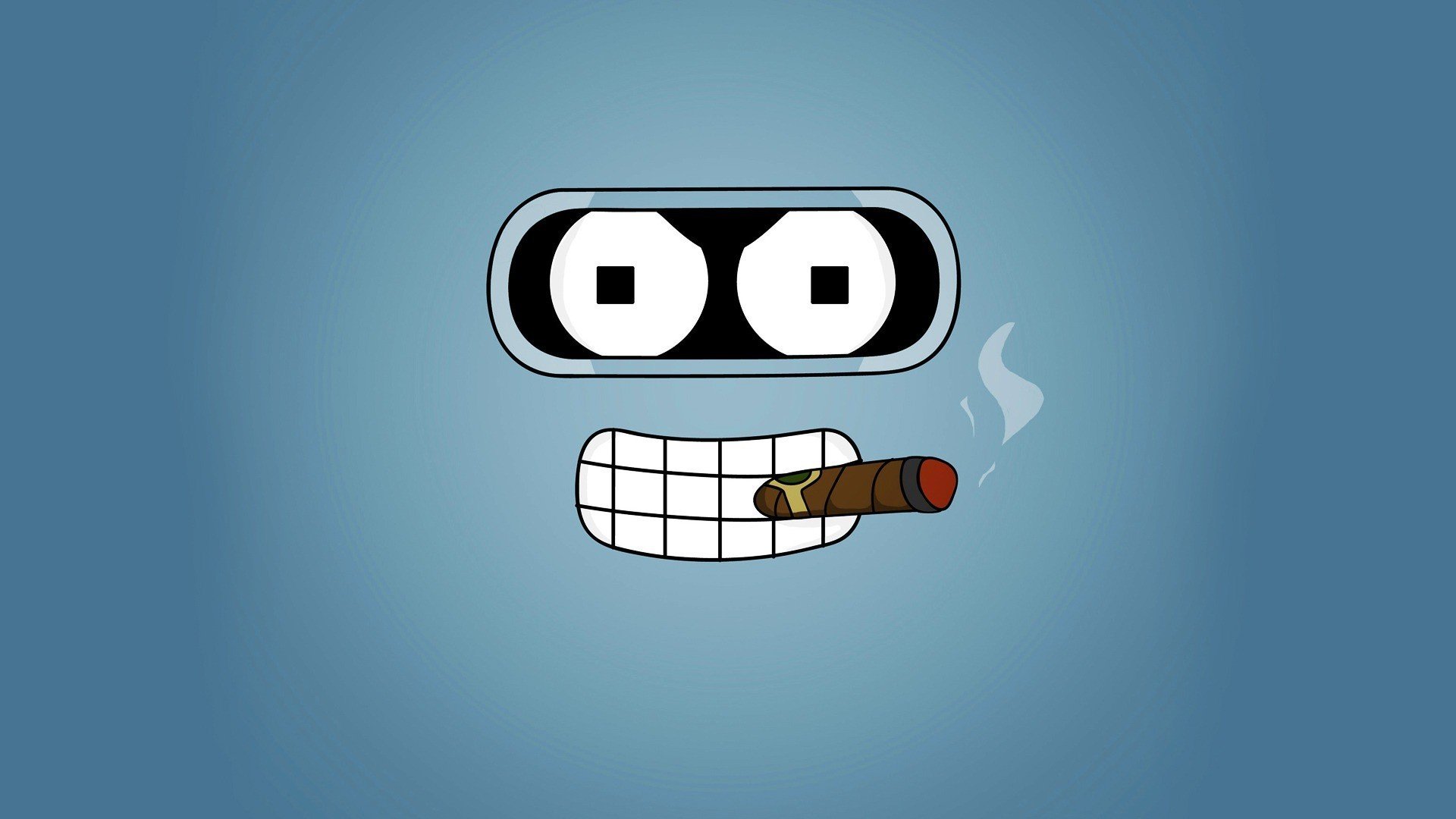 Futurama, Bender, Minimalism, Smoking Wallpaper