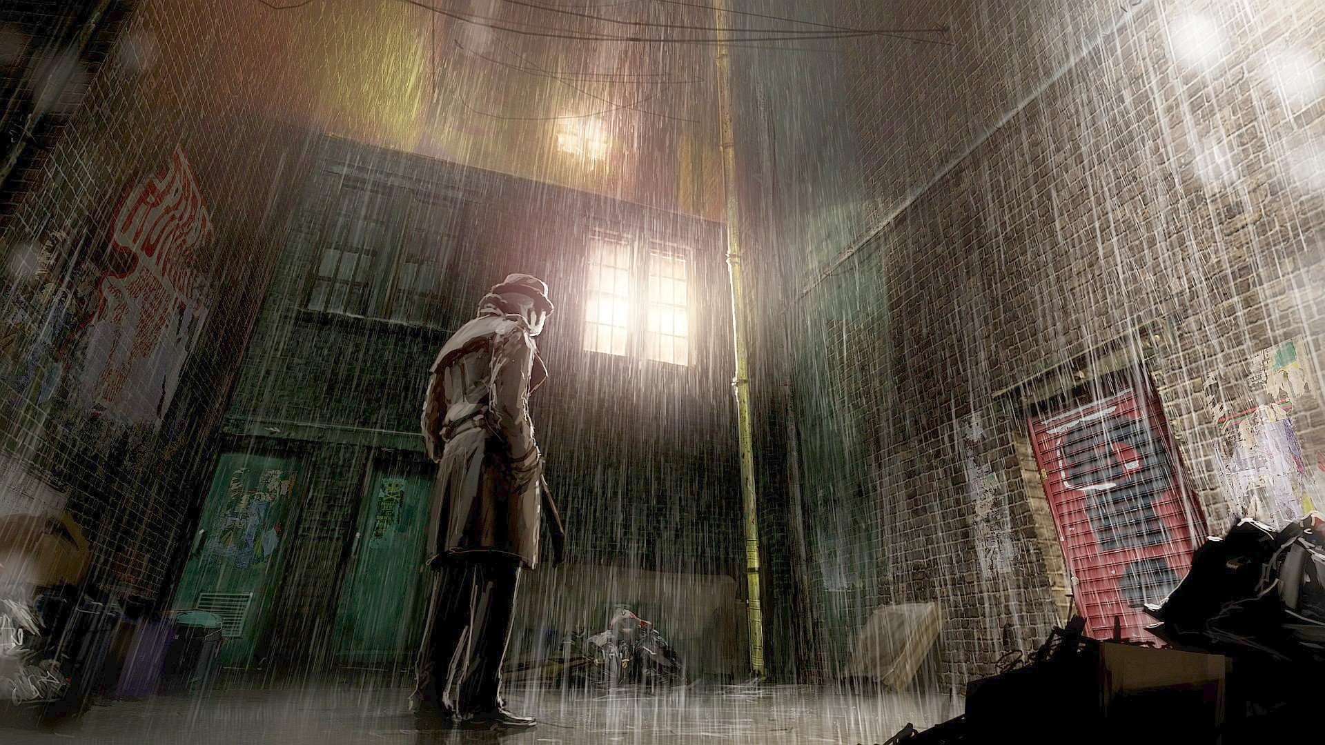 Rorschach, Rain, Watchmen Wallpaper