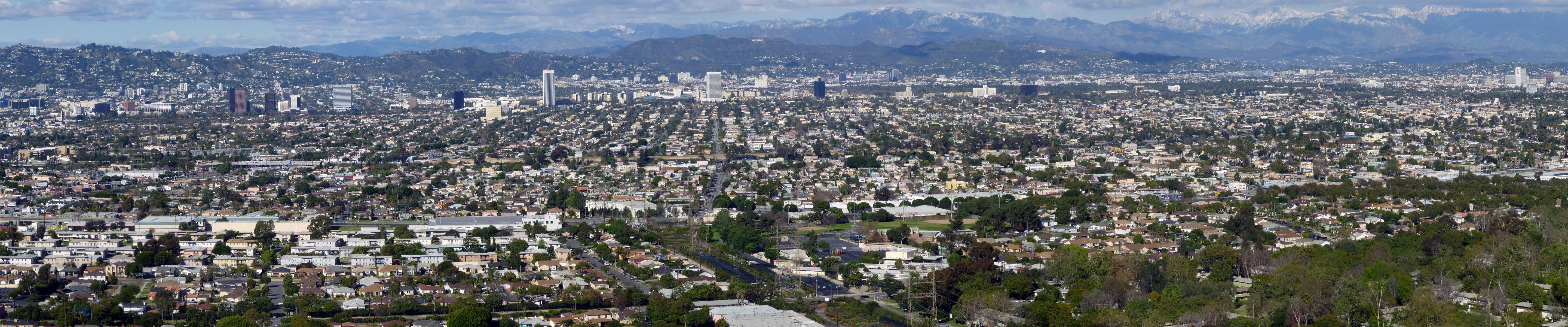 city, Triple screen, Los Angeles Wallpaper