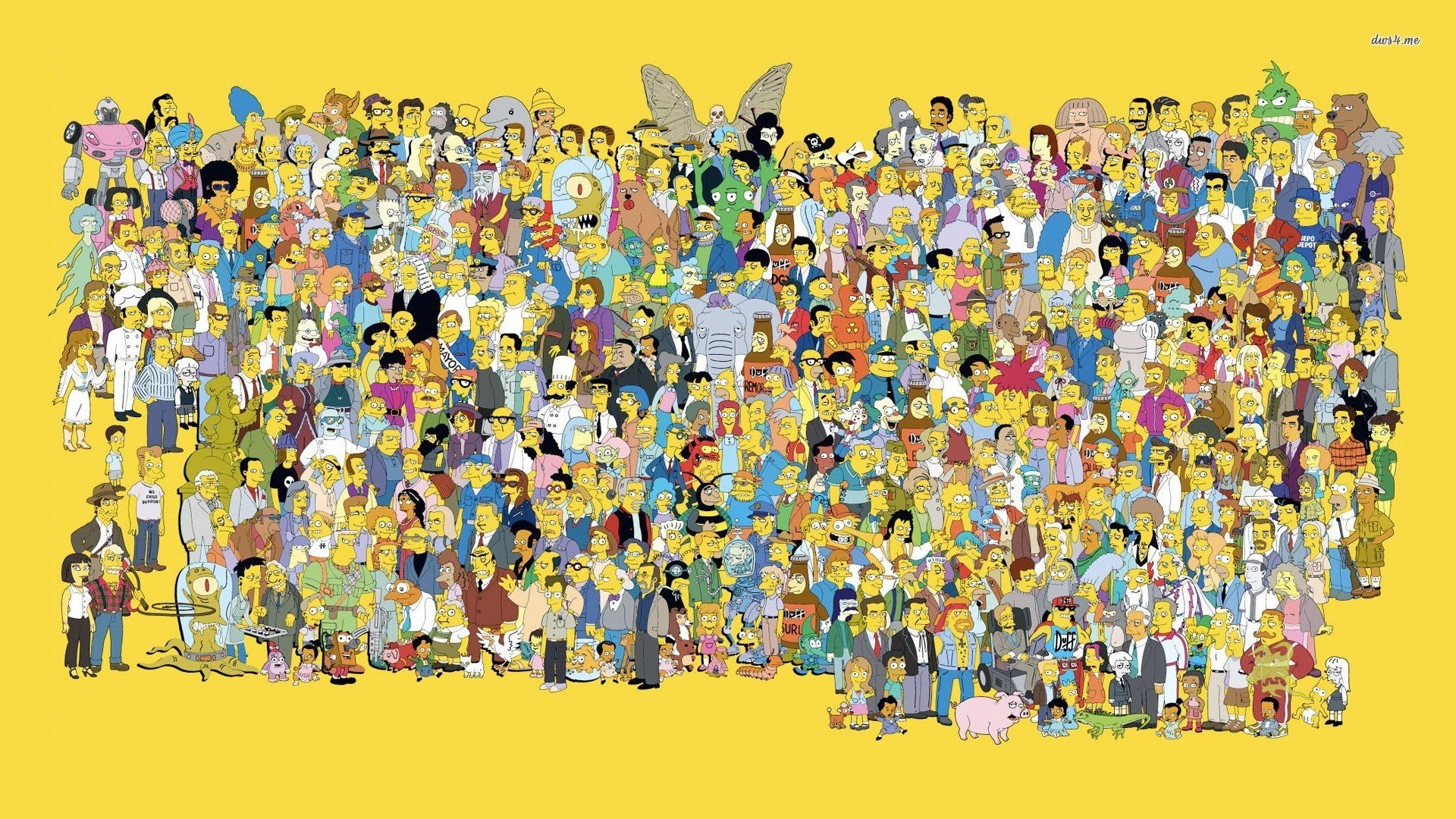 The Simpsons, Bart Simpson, Homer Simpson, Marge Simpson, Yellow Wallpaper