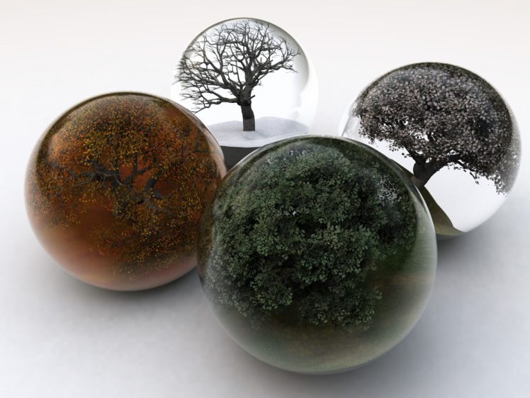 sphere, Trees, Photoshop HD Wallpaper Desktop Background