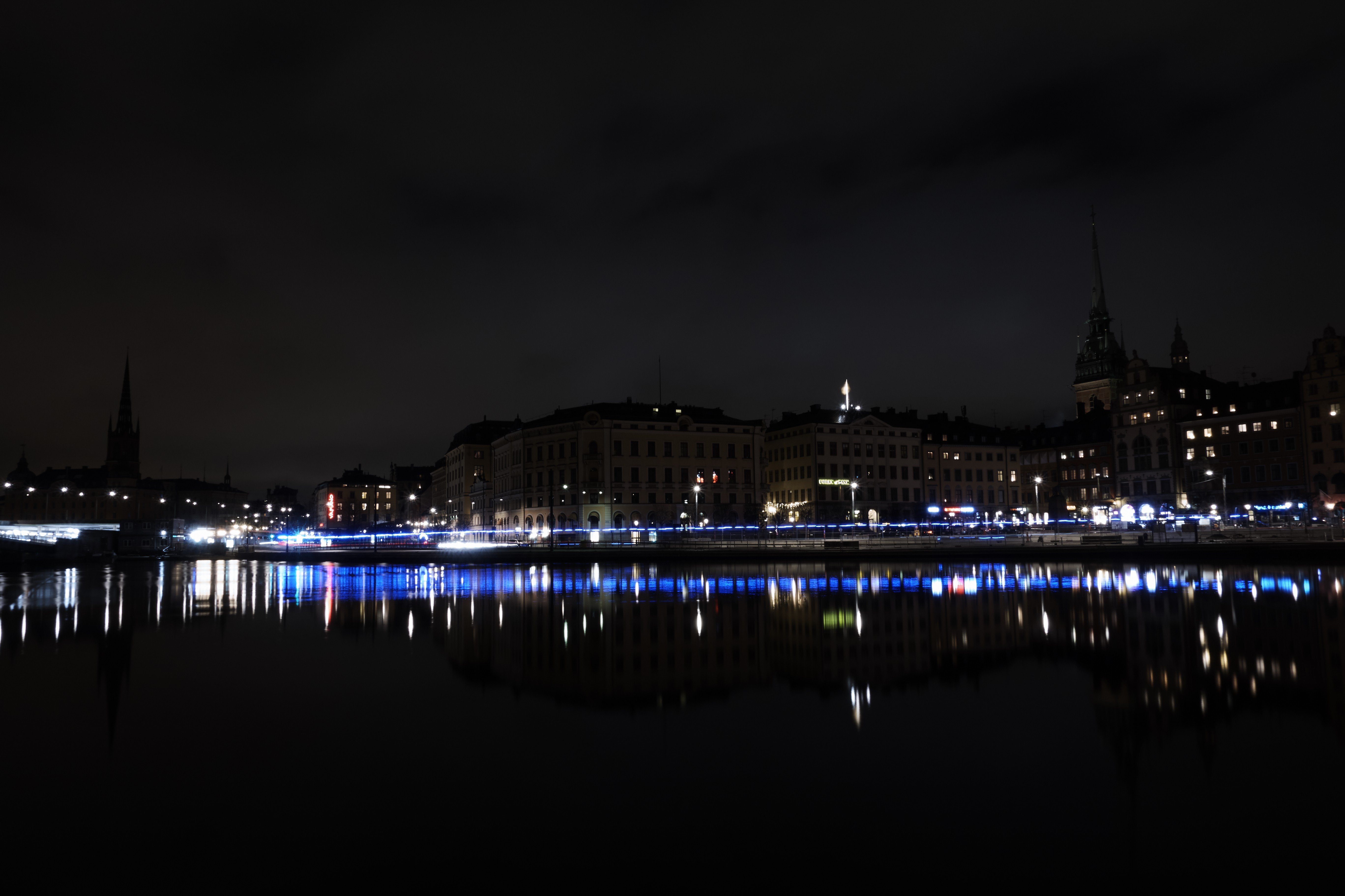 long exposure, Night, Stockholm Wallpaper