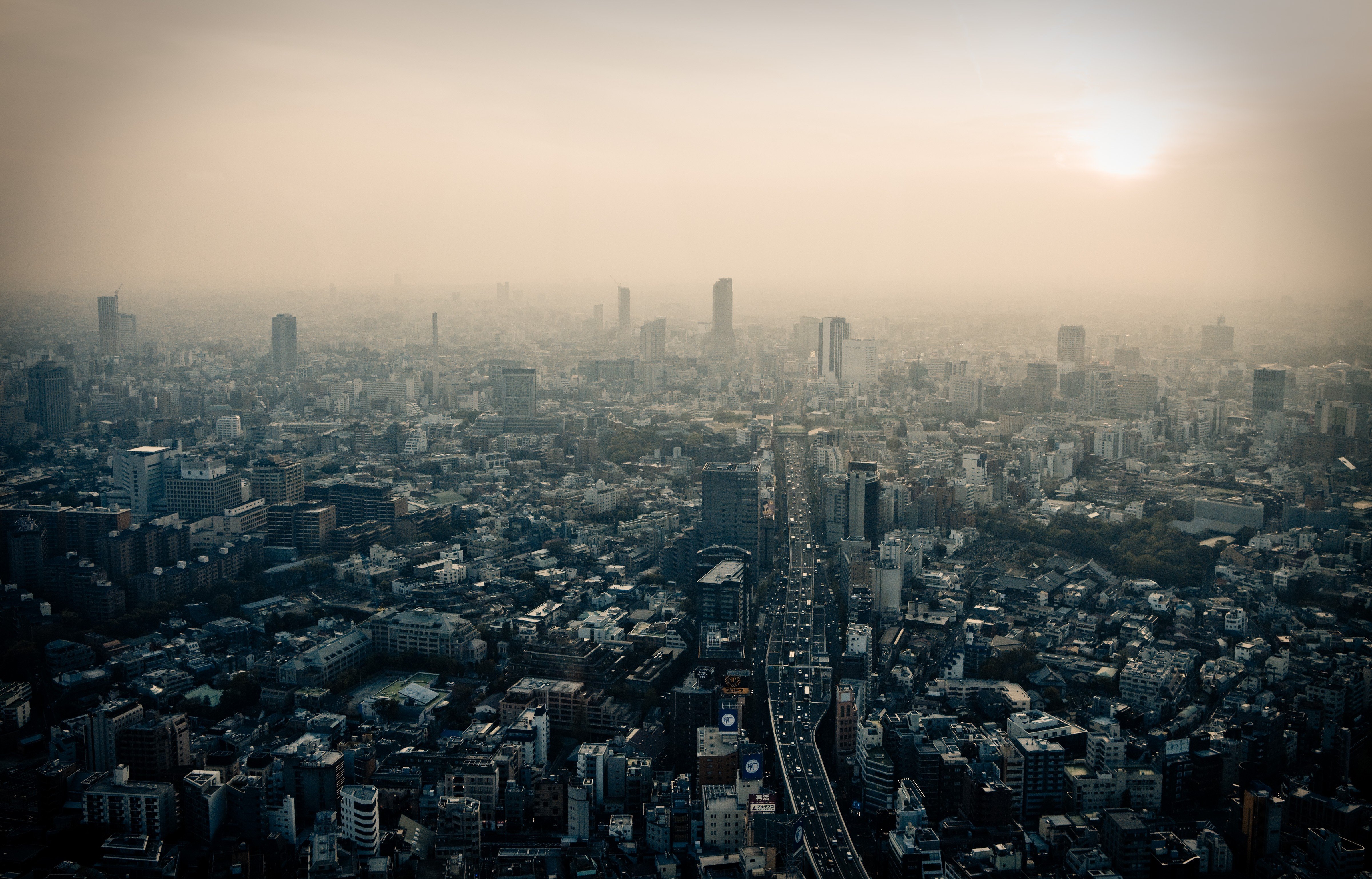 Tokyo, Japan, City, Dusk, Smog Wallpaper
