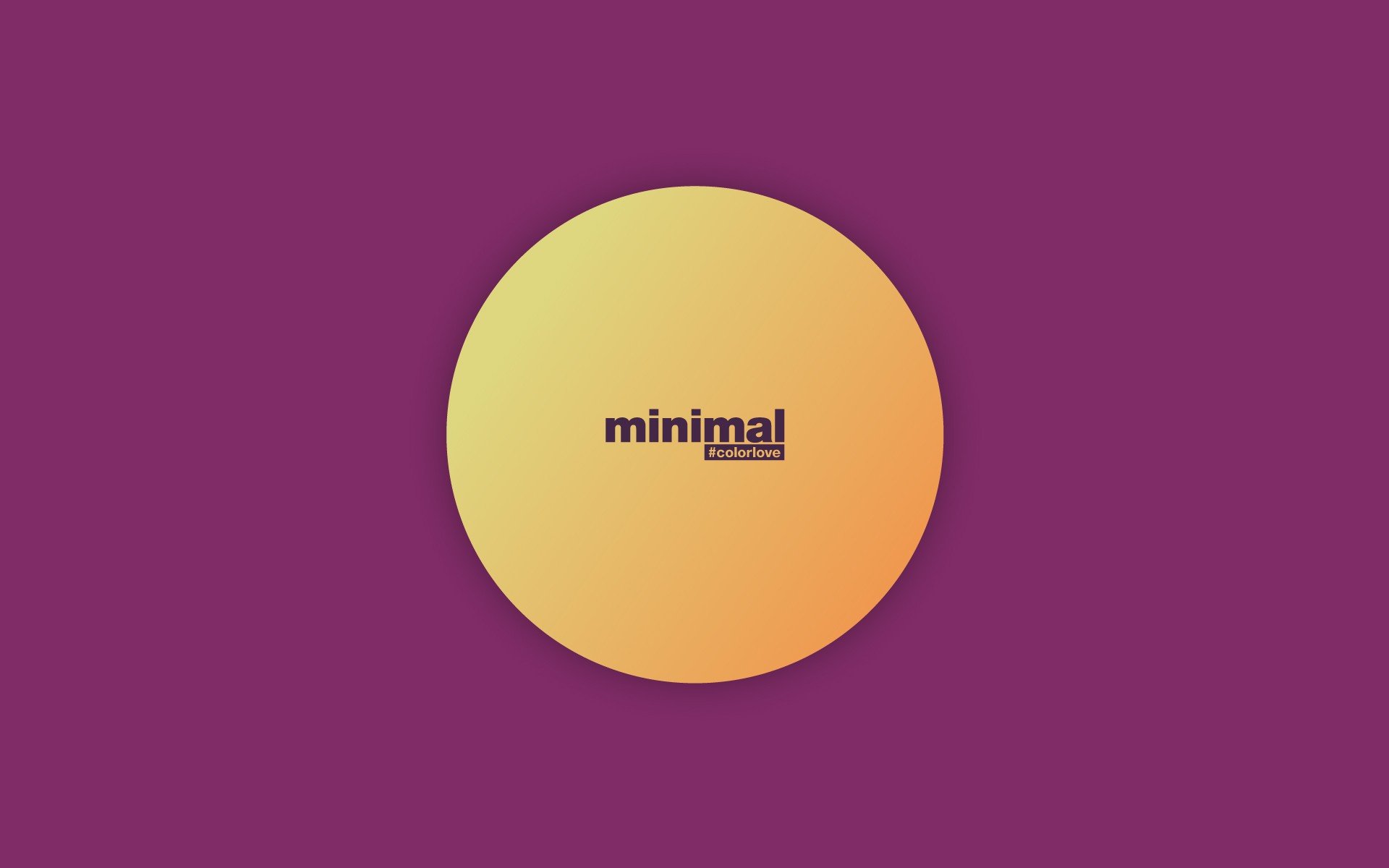 minimalism, Circle, Purple, Yellow Wallpaper