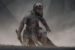 warrior, Armor, Sword, Science fiction
