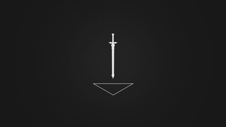 minimalism, Sword, Black, White, Anime HD Wallpaper Desktop Background