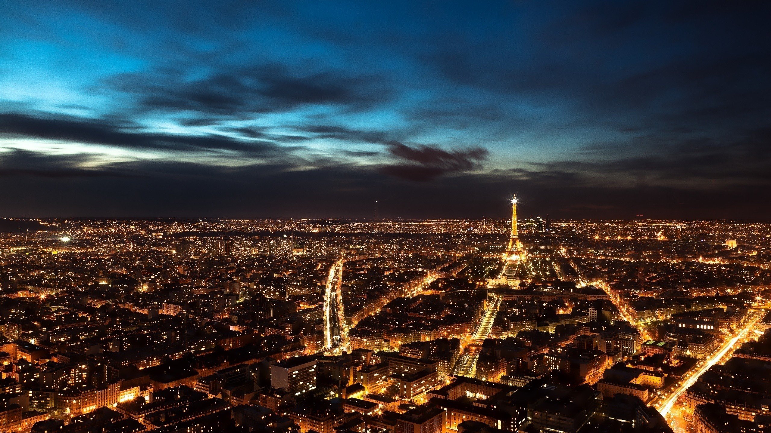 city, Night, Paris, France Wallpaper