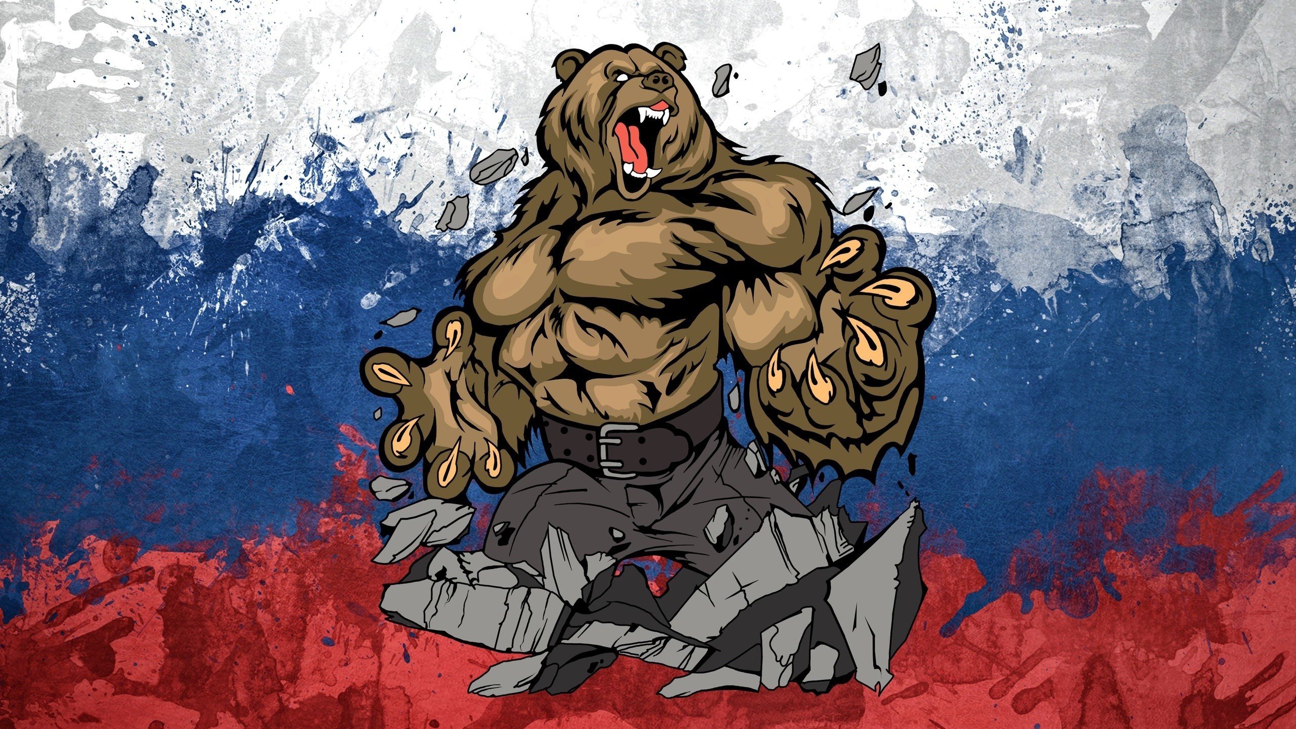 Russia, Bears, Flag Wallpaper