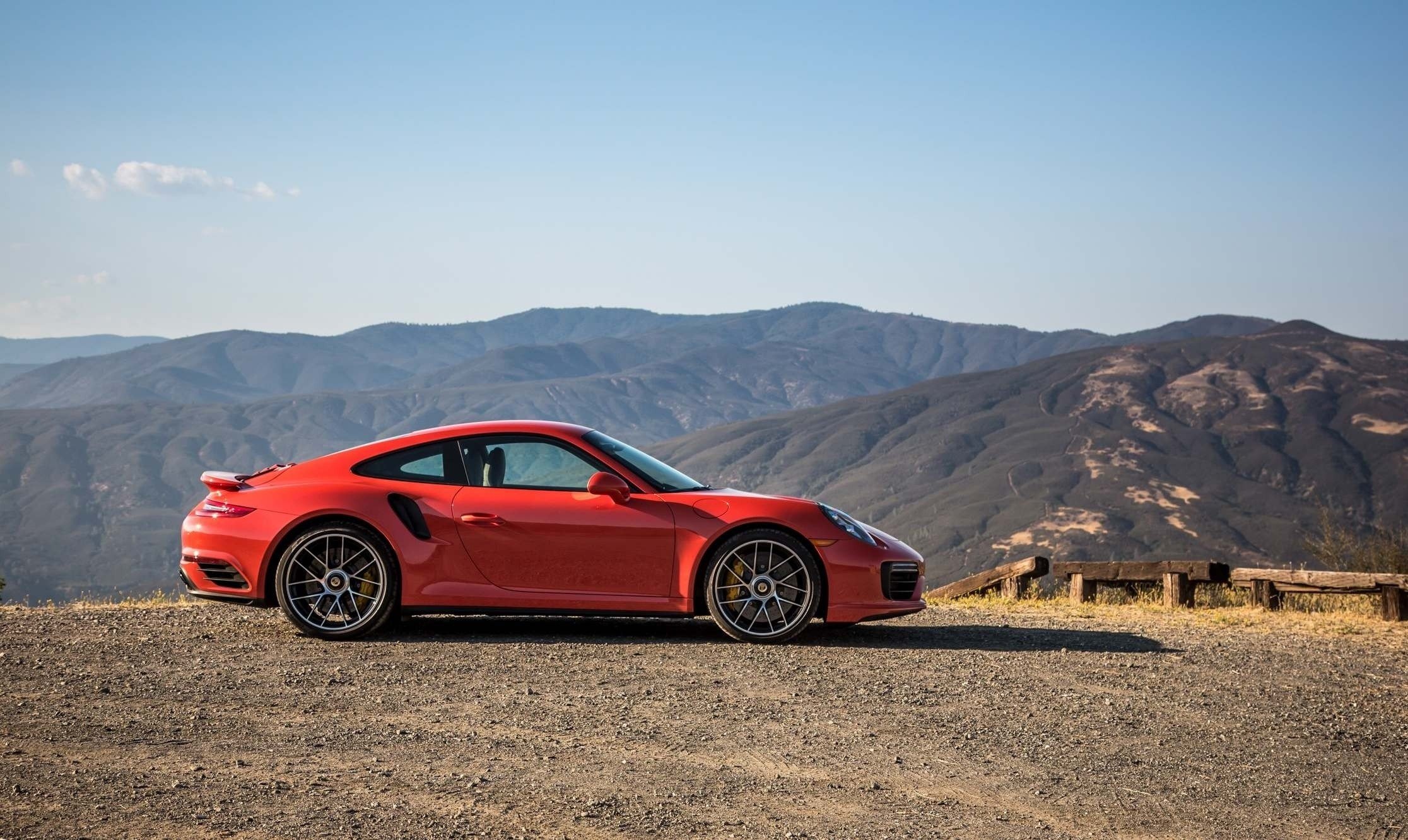 red cars,  Porsche 911 Turbo S 2017, Mountains, Porsche 911 Wallpaper