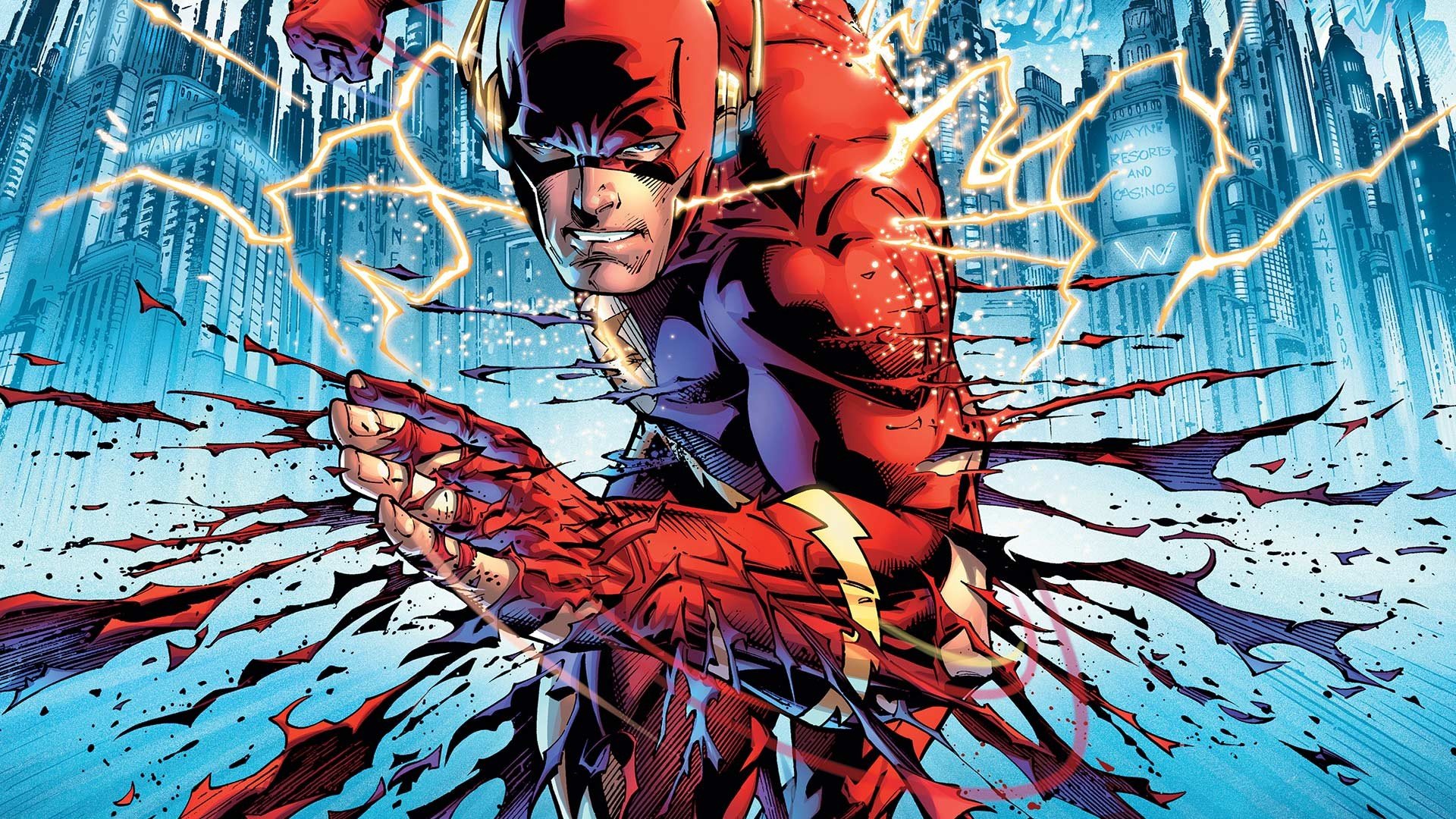 Flash, Superhero, Comics, Lightning, Artwork Wallpaper
