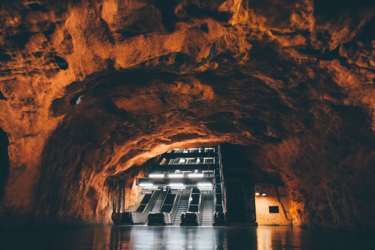 subway, Ladders, Staircase, Cave, Stockholm metro HD Wallpaper Desktop Background