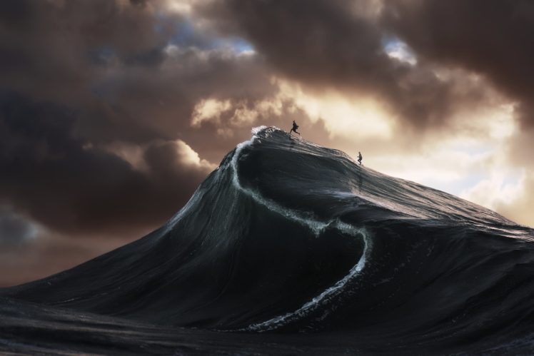 waves, Sea, Digital art HD Wallpaper Desktop Background