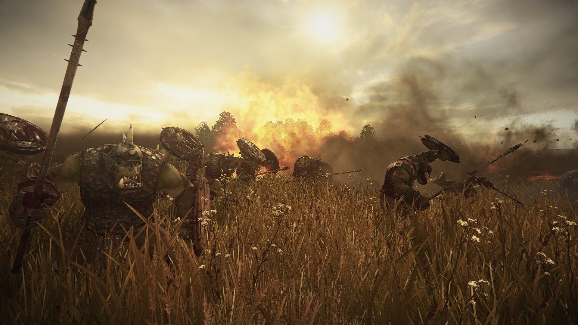 orcs, Total War: Warhammer, Orc, Explosion HD Wallpapers / Desktop and