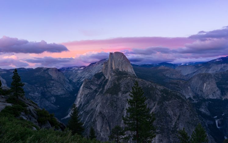 mountains, Sunset, Top view, Nature HD Wallpaper Desktop Background