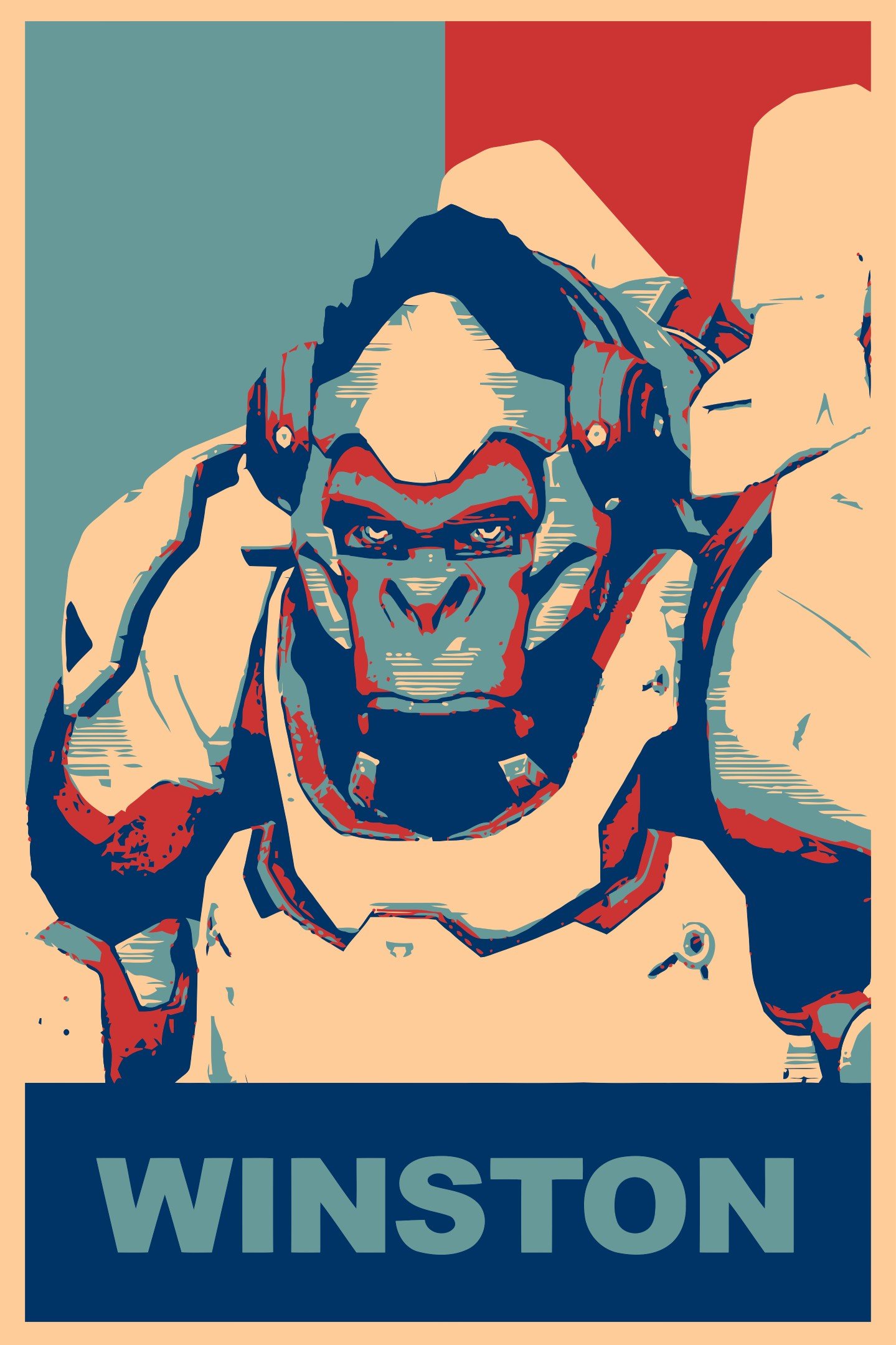 Winston (Overwatch), Propaganda, Overwatch, Gamer Wallpaper