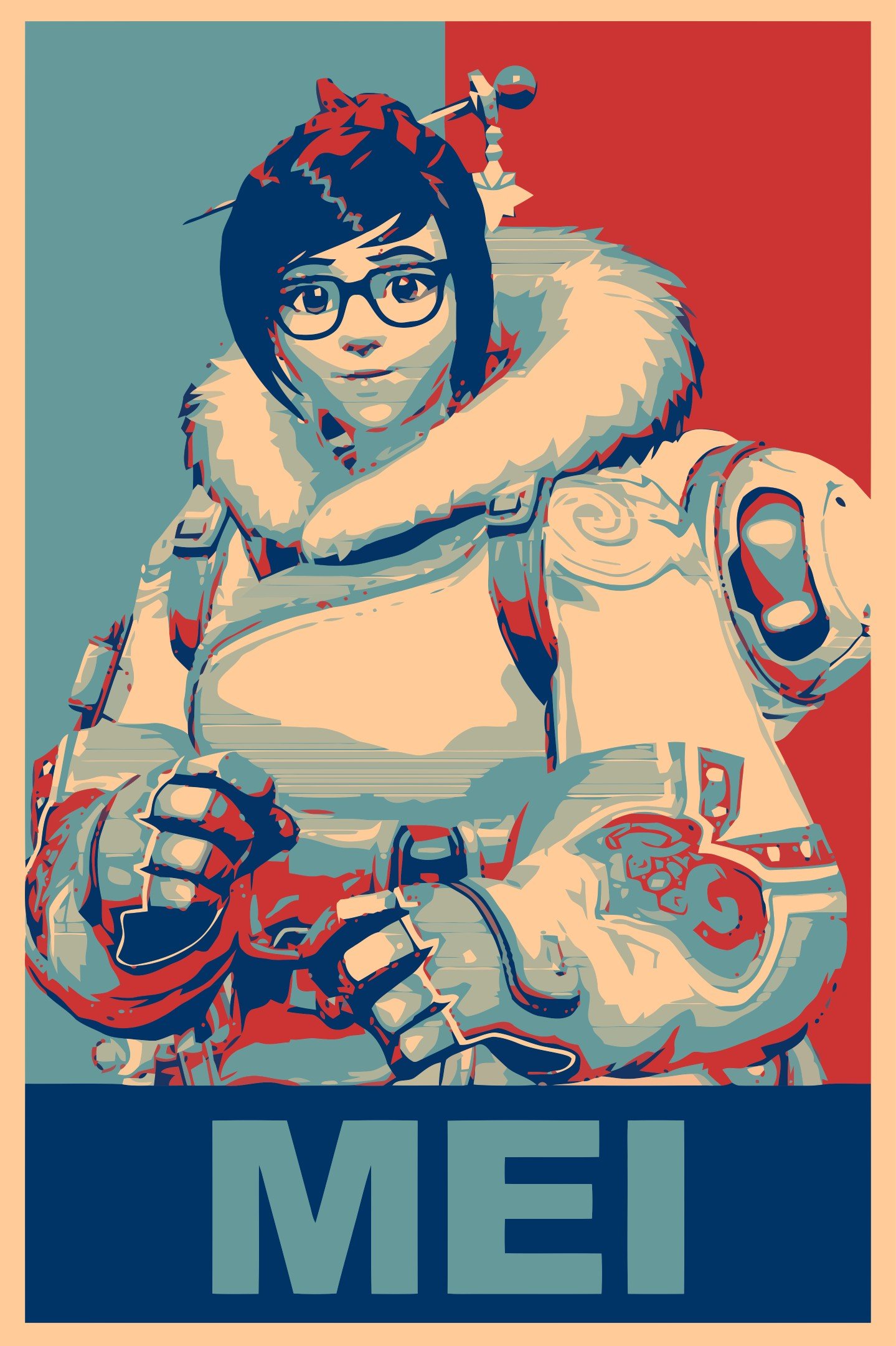 propaganda, Mei (Overwatch), Overwatch, Gamer Wallpaper