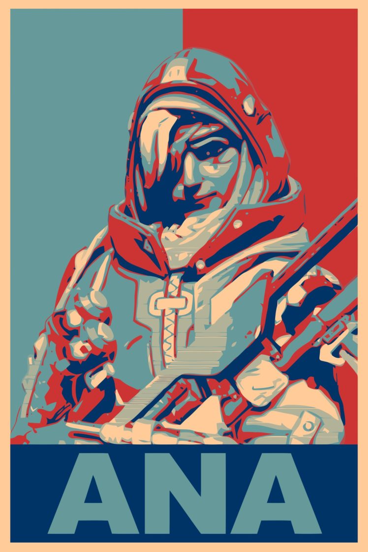propaganda, Ana (Overwatch), Overwatch, Gamer HD Wallpaper Desktop Background