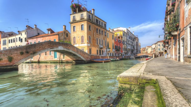 architecture, Building, Old building, Water, Venice, Italy, Bridge, Street, Historic, Boat HD Wallpaper Desktop Background