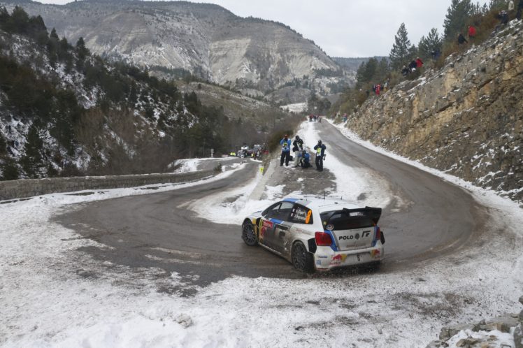 Sébastien Ogier, Rally cars, Volkswagen Polo, Snow, Mountain pass, Monaco, VW Polo WRC HD Wallpaper Desktop Background