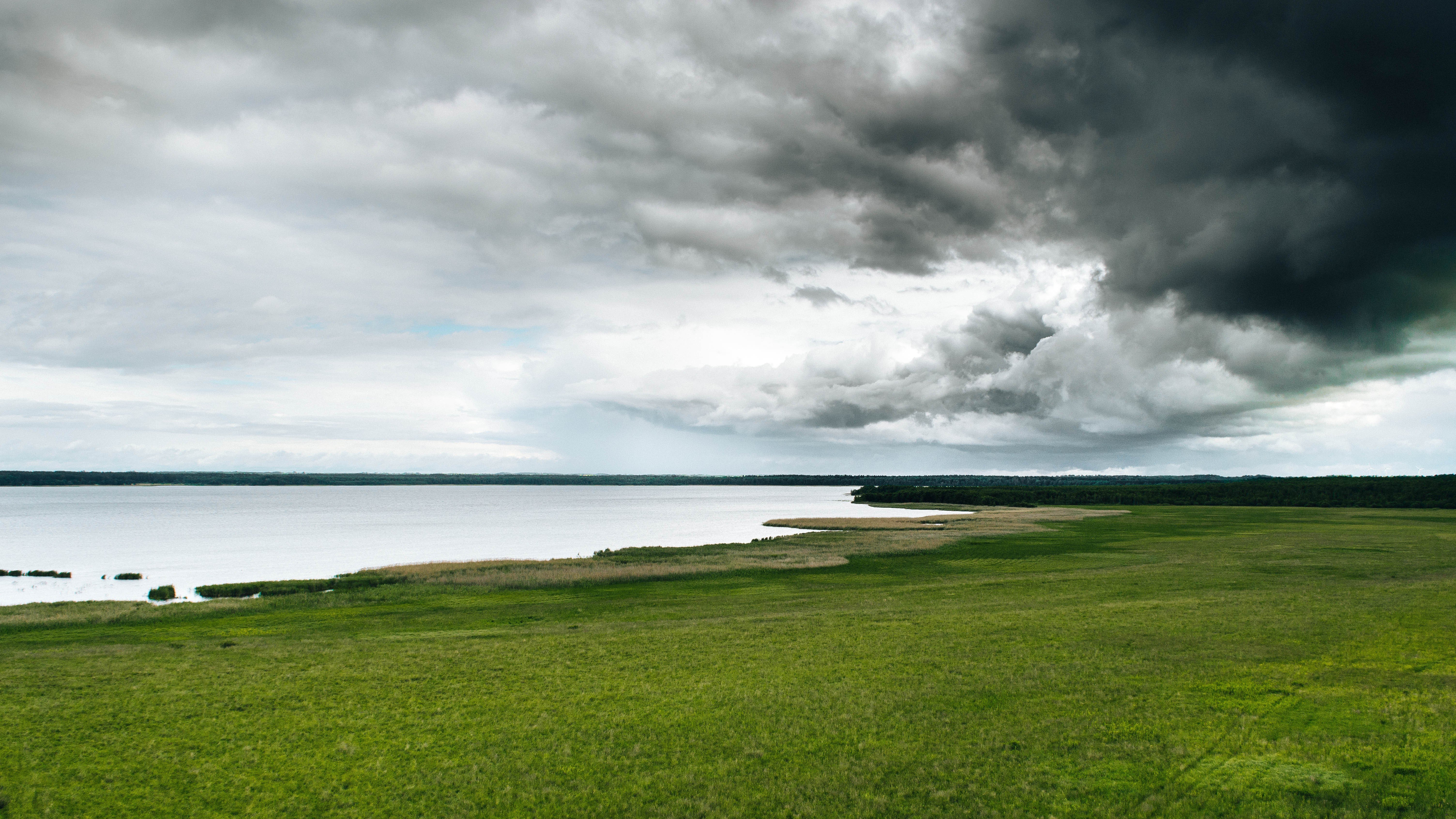 clouds, Sky, Landscape, Lithuania, Lake, Depth of field Wallpaper