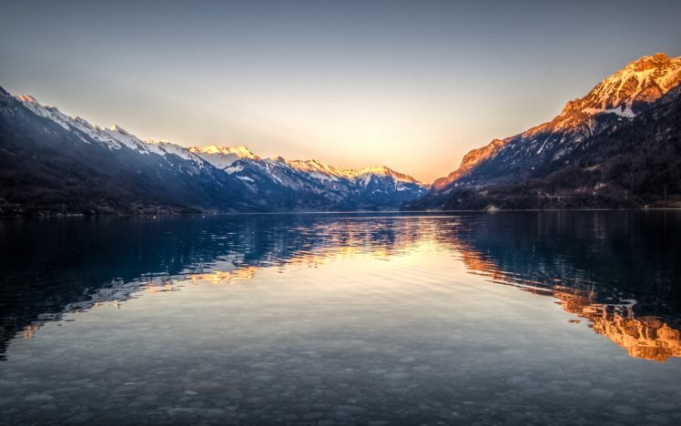 Lake Brienz, Switzerland, Landscape, Reflection, Nature HD Wallpaper Desktop Background