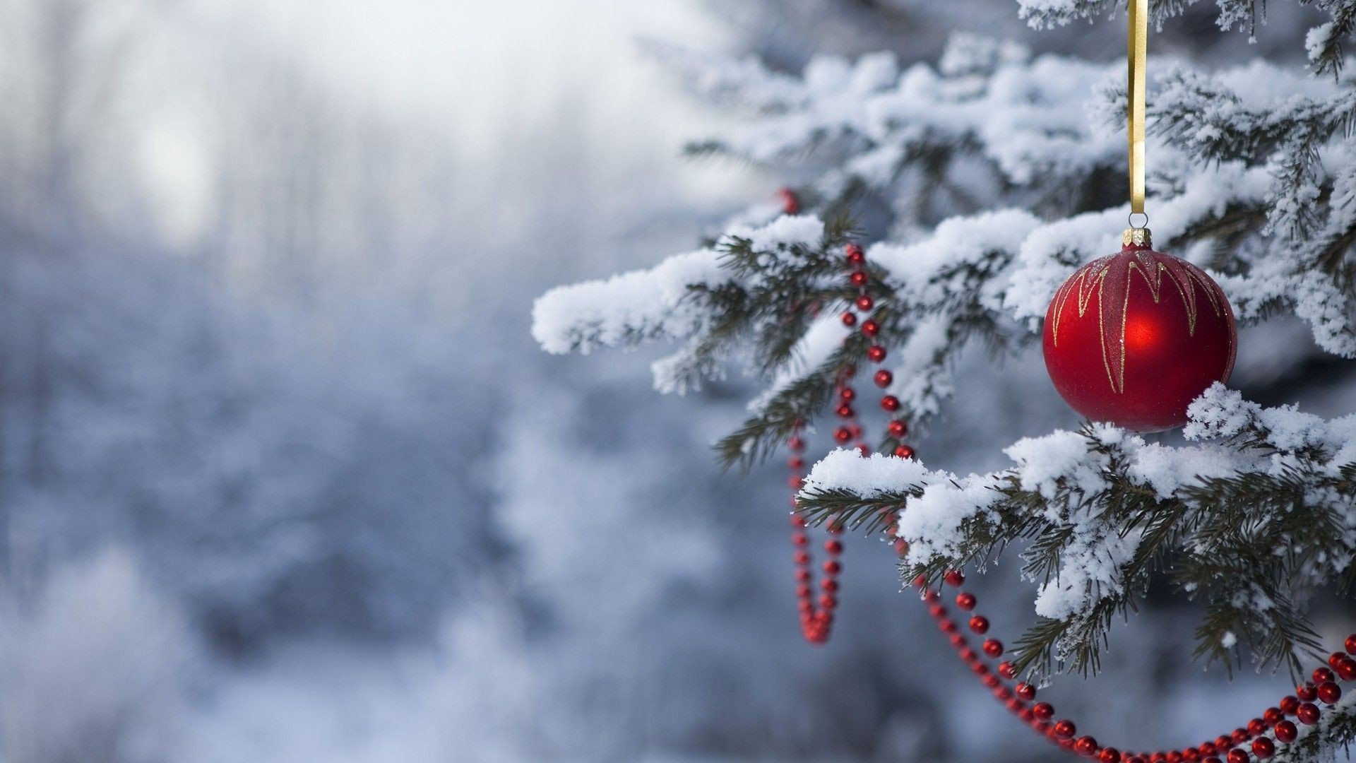 Christmas ornaments, Snow, Christmas Wallpaper