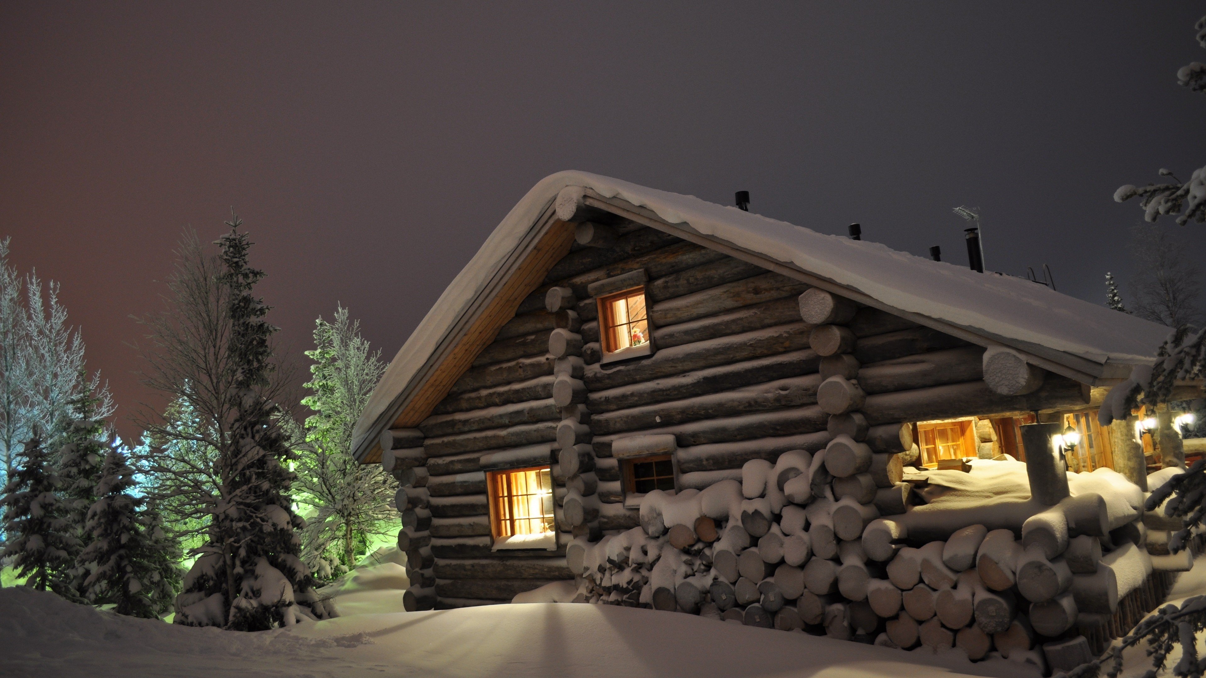 house, Landscape, Nature, Snow, Natural light, Photography, Cabin Wallpaper
