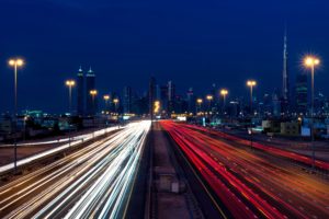 Dubai, Nightscape, Long exposure, Traffic, Cityscape