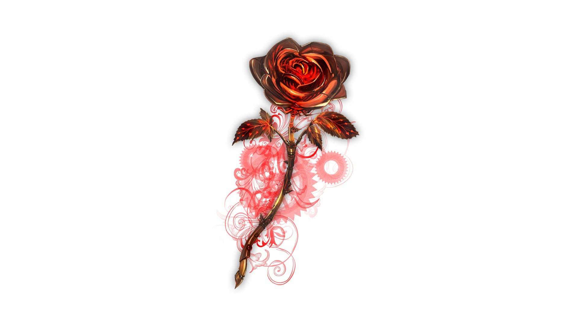 rose, Steampunk, Digital art Wallpaper