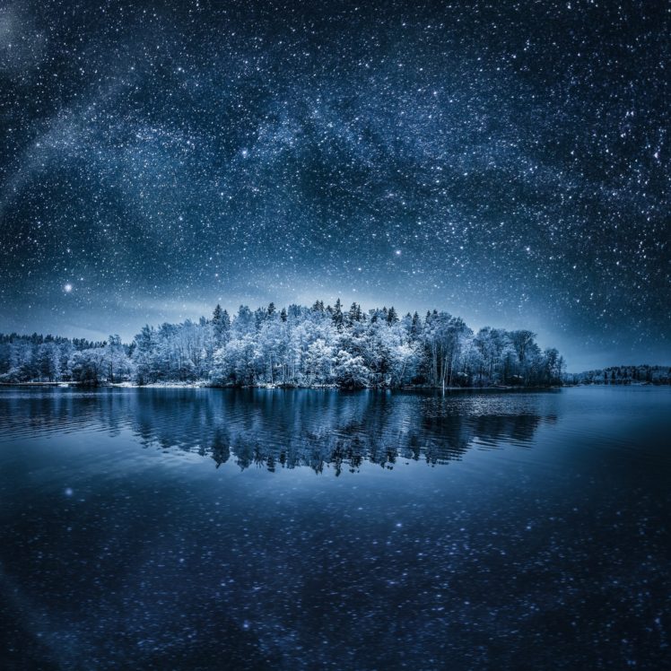 night, Landscape, Winter, Stars, Nature HD Wallpapers / Desktop and Mobile  Images & Photos