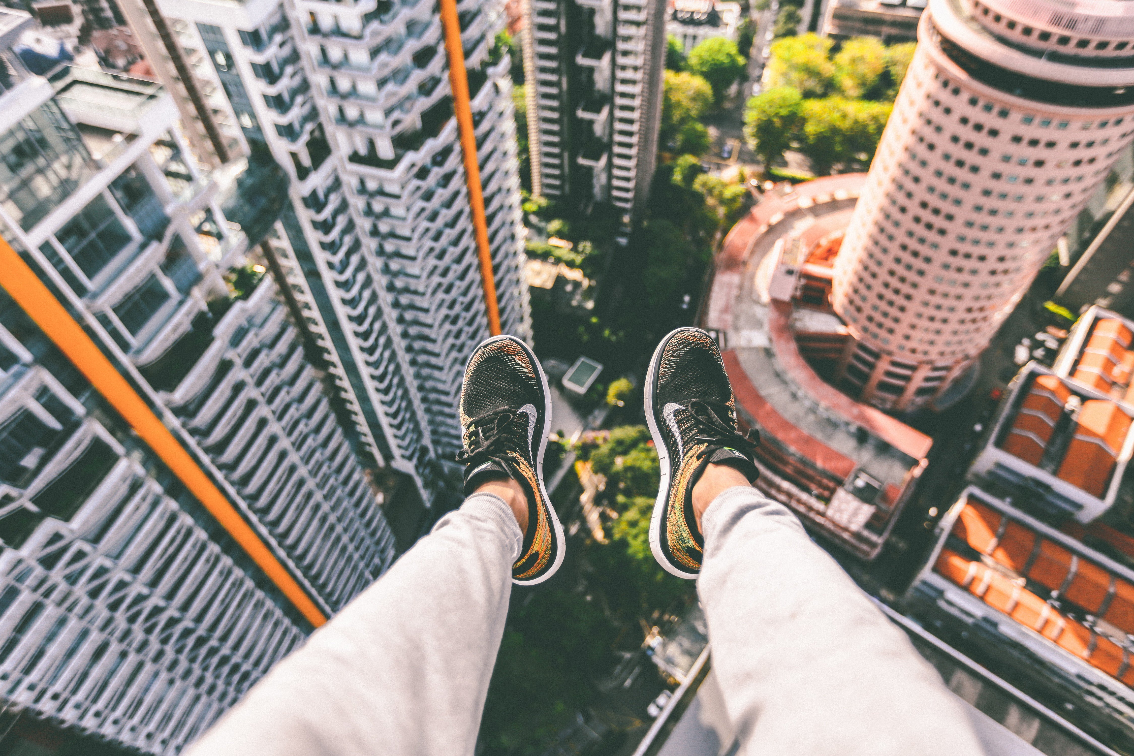 shoes, Cityscape, Aerial view Wallpaper