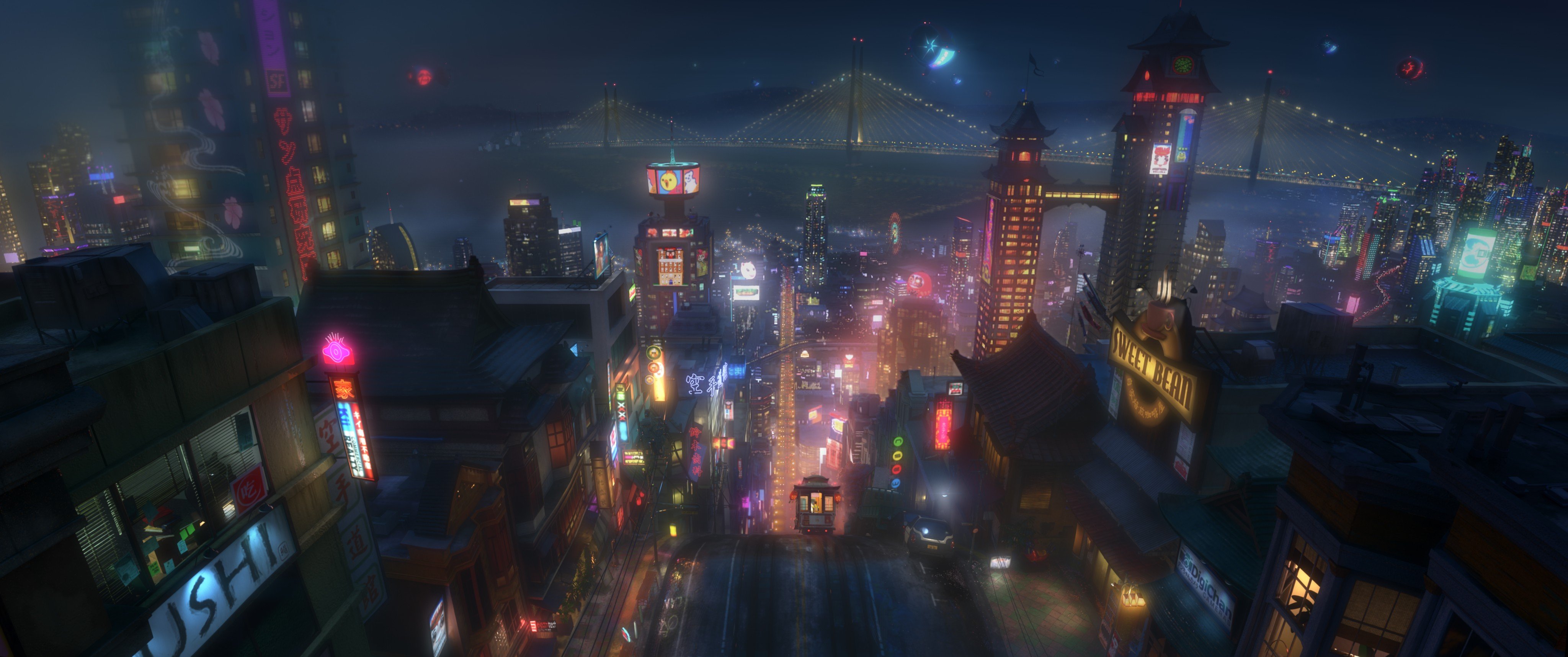 San Fransokyo, Animated movies, Cityscape Wallpaper