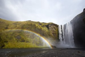 rainbows, Waterfall, Iceland