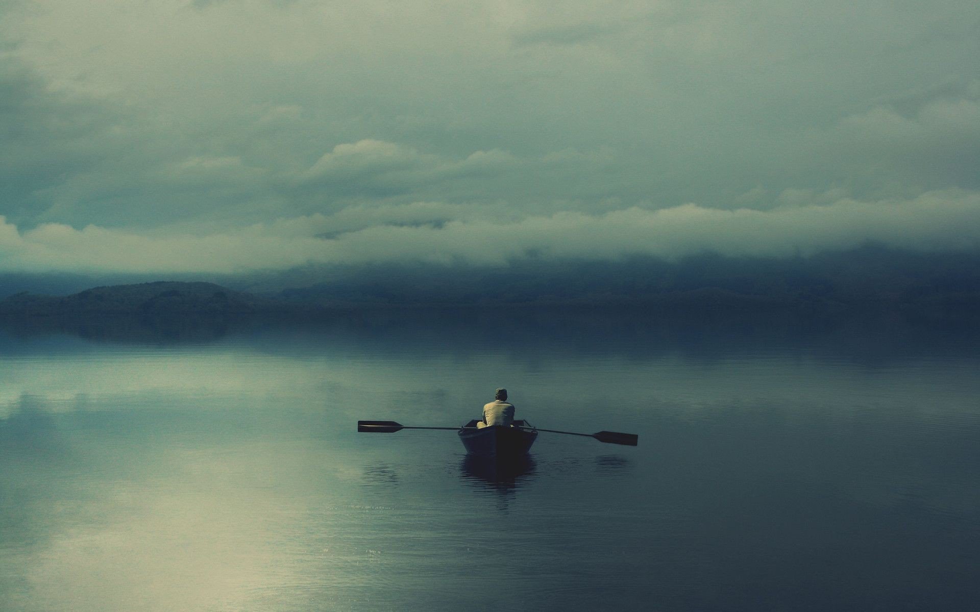 boat, Lake, Mist, Isolation Wallpaper