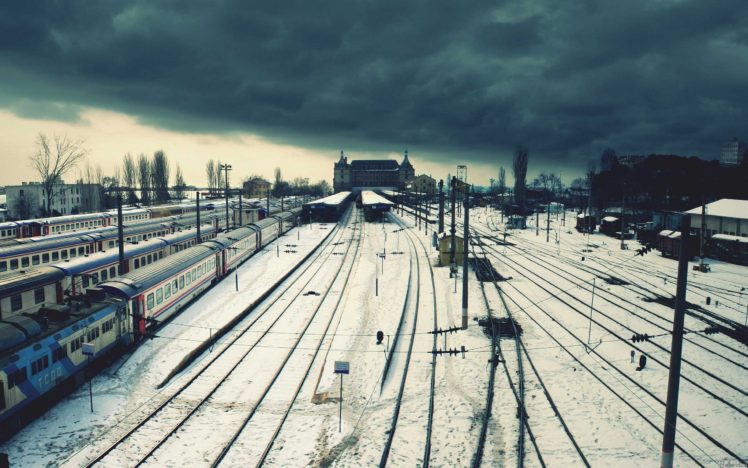 railway, Train, Winter, Snow HD Wallpaper Desktop Background