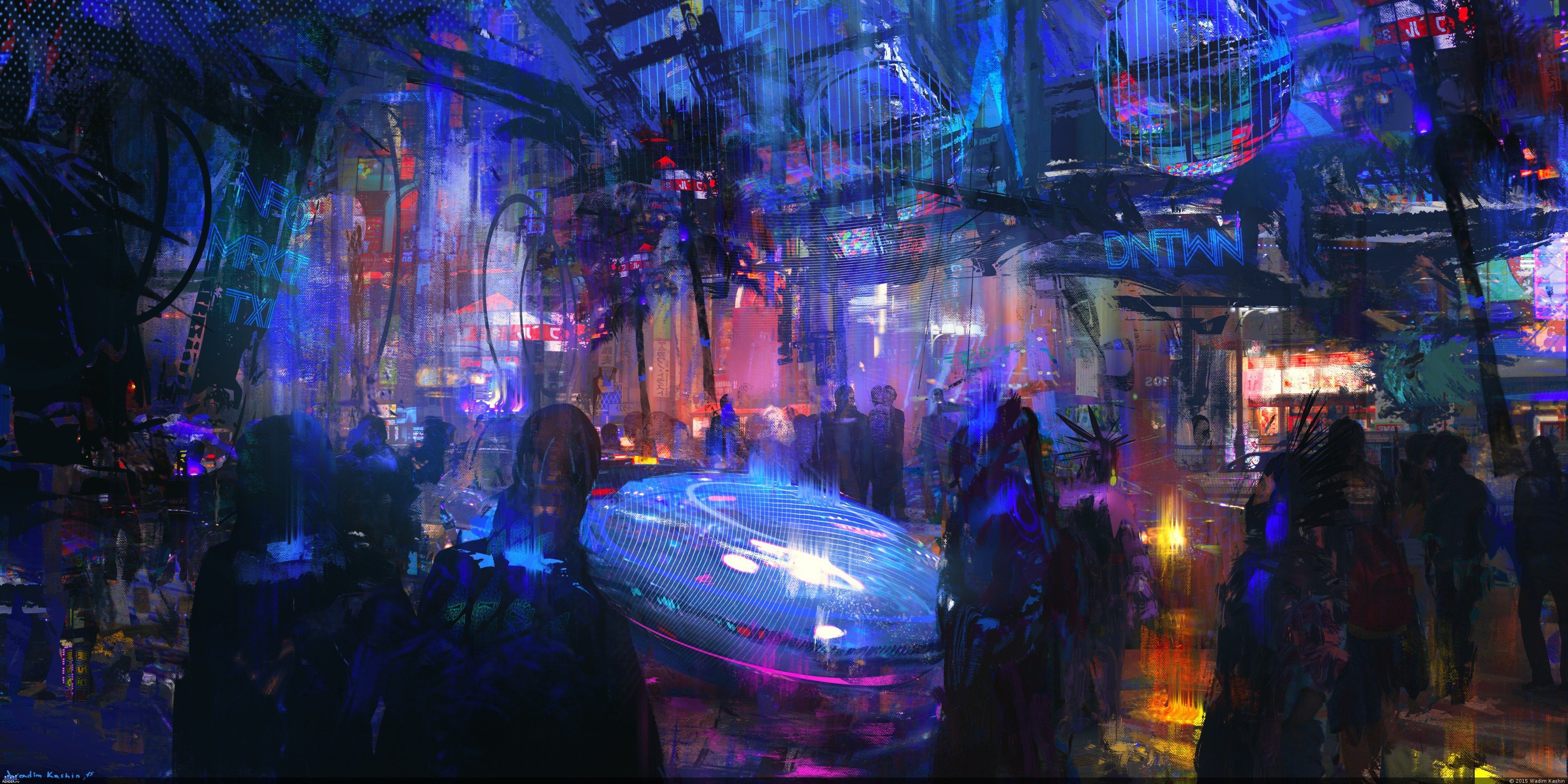 Wallpaper : artwork, digital art, cyber city, futuristic, cyberpunk  1920x1080 - liuxiyuan13 - 2098891 - HD Wallpapers - WallHere