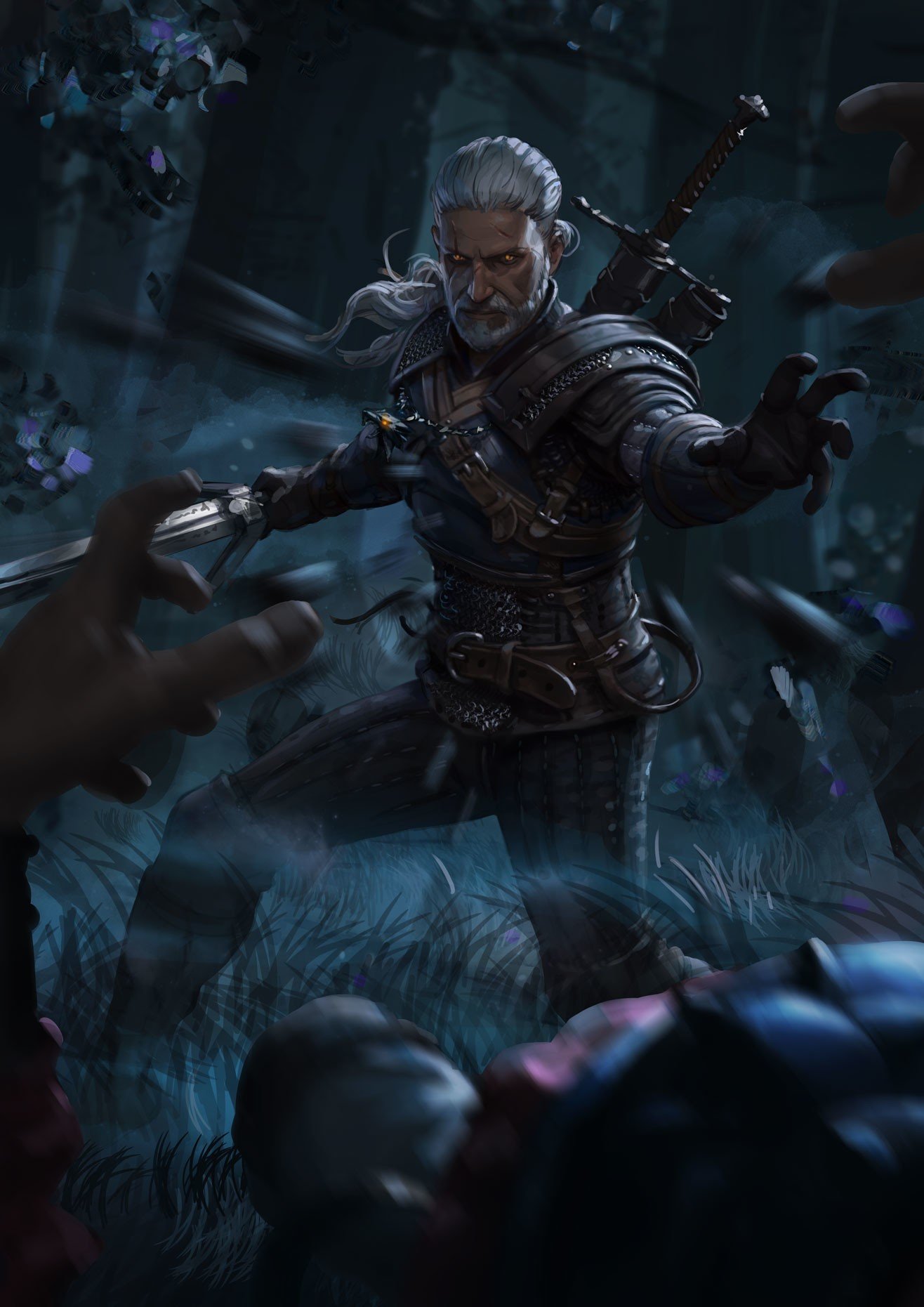 Geralt of Rivia, Magic, The Witcher, The Witcher 3: Wild Hunt Wallpaper