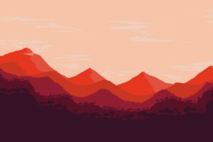 landscape, Abstract, Red, Mountains, Photoshop