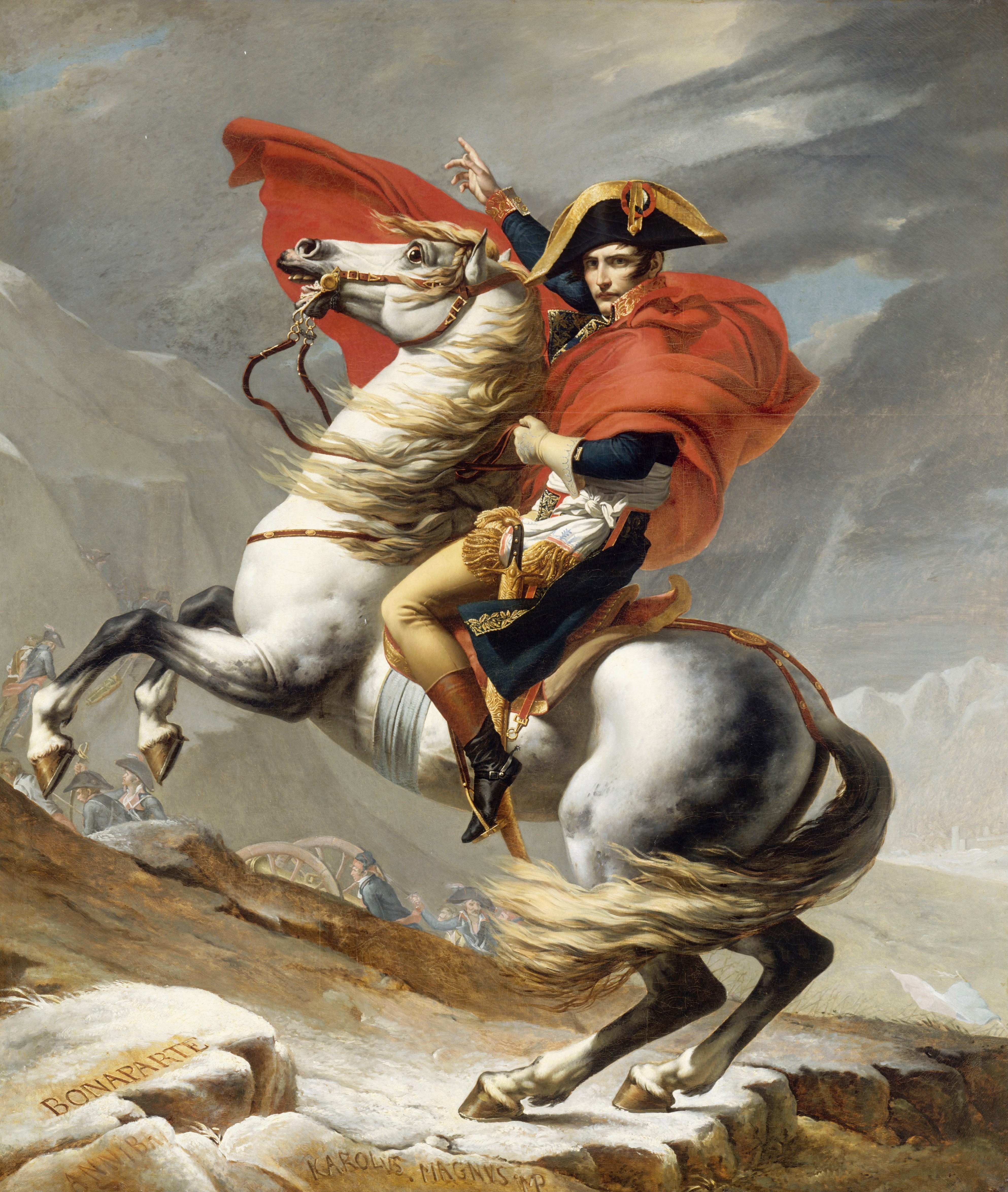 Napoleon Bonaparte, Jacques Louis David, Oil painting, Artwork, Bonaparte franchissant le Grand Saint Bernard Wallpaper