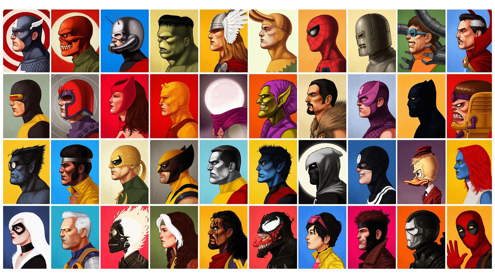 Magneto, Wolverine, Luke Cage, Marvel Comics, Hulk, Deadpool, Iron Man, Artwork, Green Goblin, Captain America Wallpaper